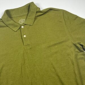 St Johns Bay Legacy Polo Mens XL Olive Green Short Sleeve Top Cotton Blend Shirt